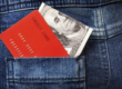 money and credit card in back jean pocket