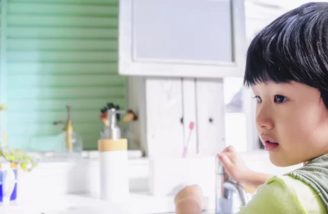 Child group elementary school students in computer class