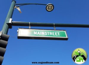 street sign of mainstreet in praker co against blue sky