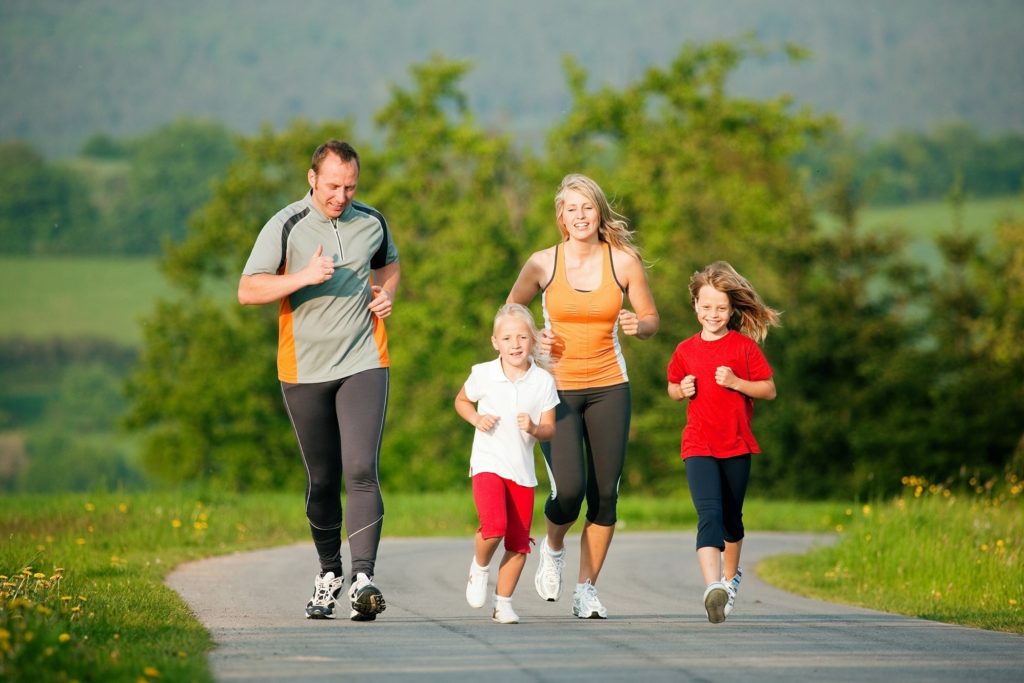 family out for a walk on colorado trail