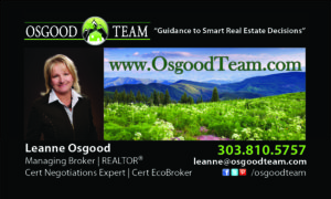 business card for denver realtor leanne osgood