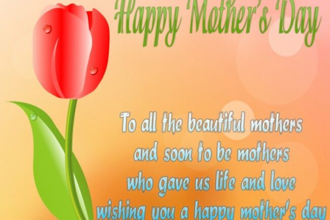 mother day quote with tulip