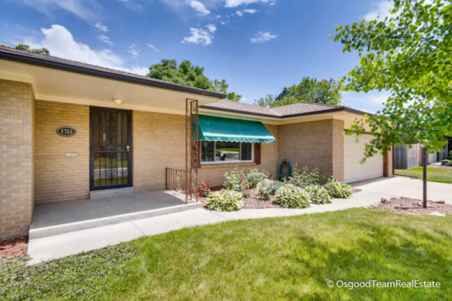 mid century modern home with awning over window in south denver