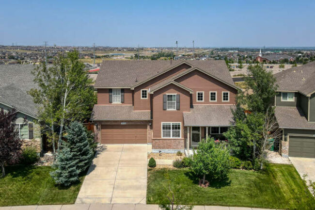 aerial view on home for sale in parker