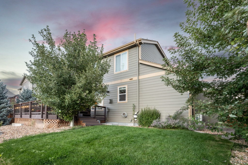 backyard patio with mountain views in parker colo