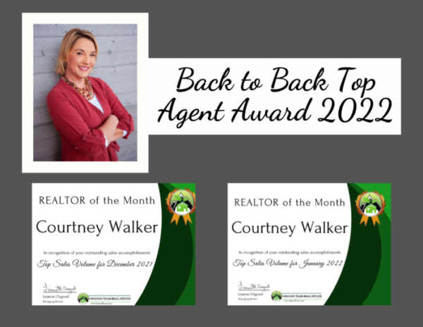 Top-Agent-Award award certificate for top parker realtor courtney walker
