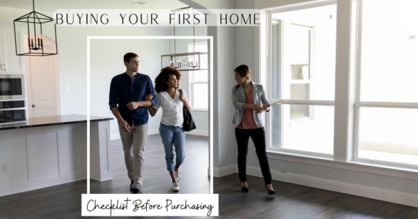 blog cover of first time homebuyers walking through a new build with the real estate agent