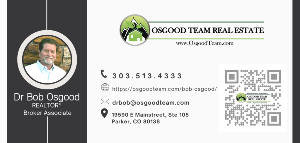 email signature card for parker real estate agent Dr Bob Osgood