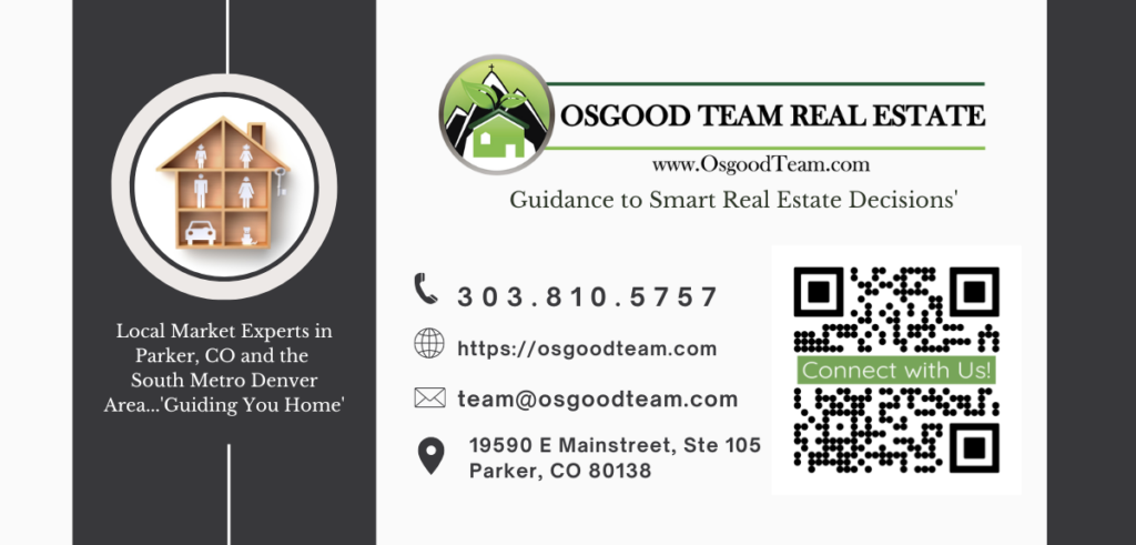 contact card with QR code for real estate agency in parker colorado