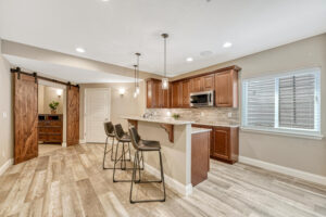 in law multi generational living in full basement kitchen