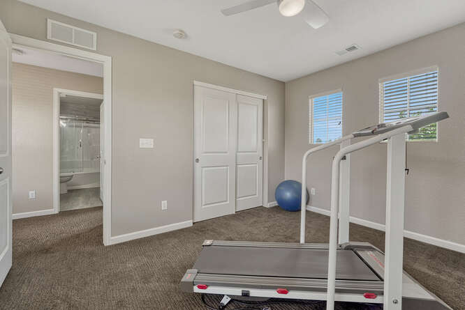 bedroom converted to workout room