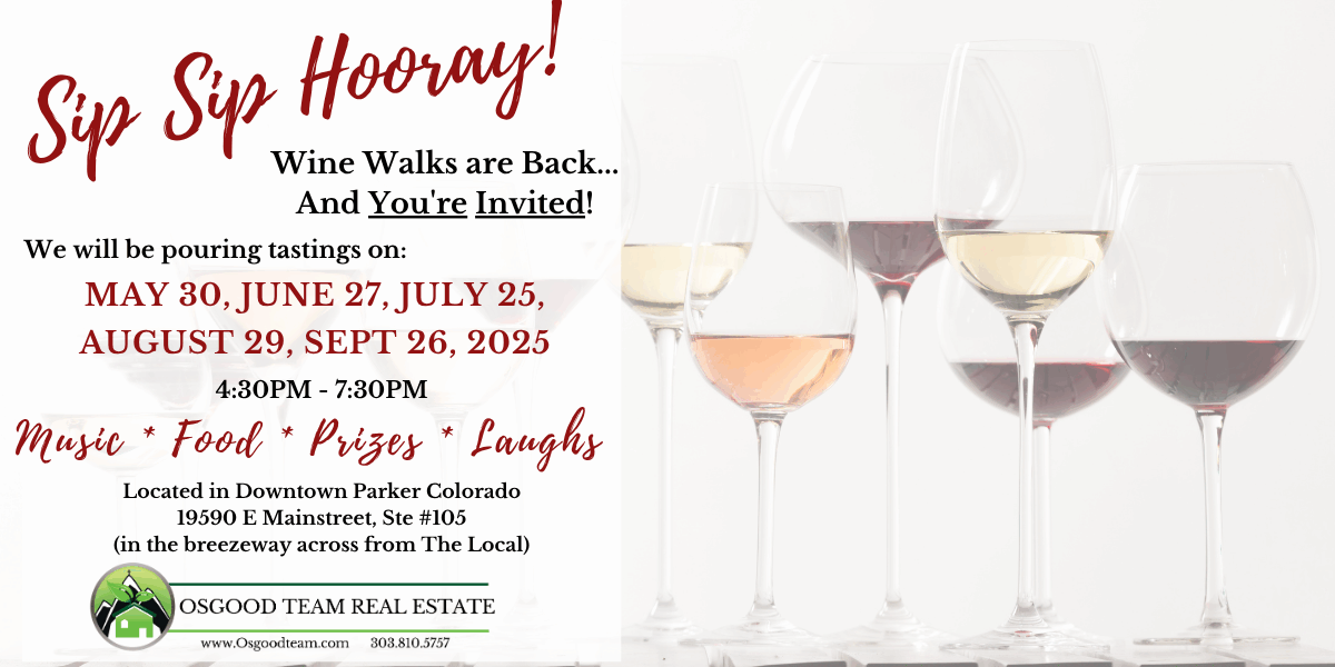 Cover_Wine Walks 2025 wine walk invite and dates for 2025 parker colorado