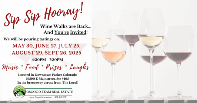 wine walk invite and dates for 2025 parker colorado
