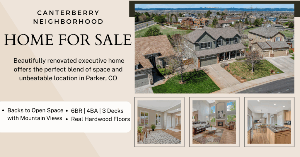 blog cover photo collage of home for sale in canterberry crossing in parker co