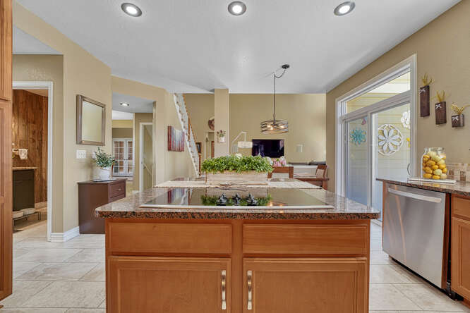 cooktop on the center island