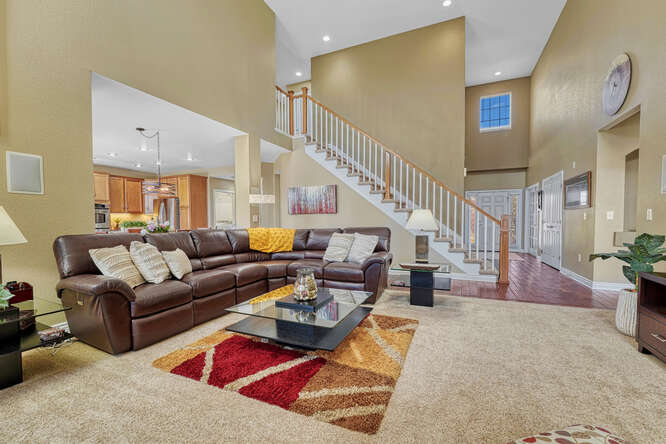 Richmond American floor plan with 20' ceilings