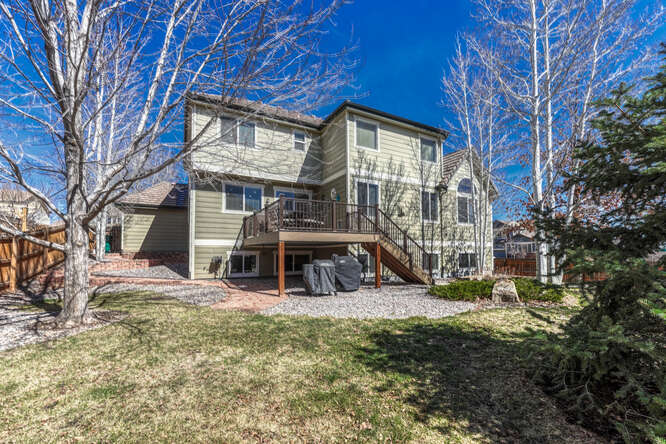 large backyard in parker home