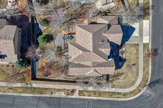 aerial view of home for sale in Antelope Heights neighborhood