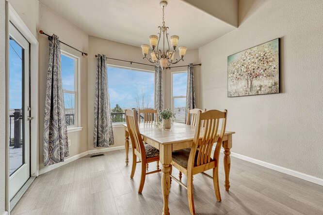 small dinette in bump out dining area in 5 acre home in parker co