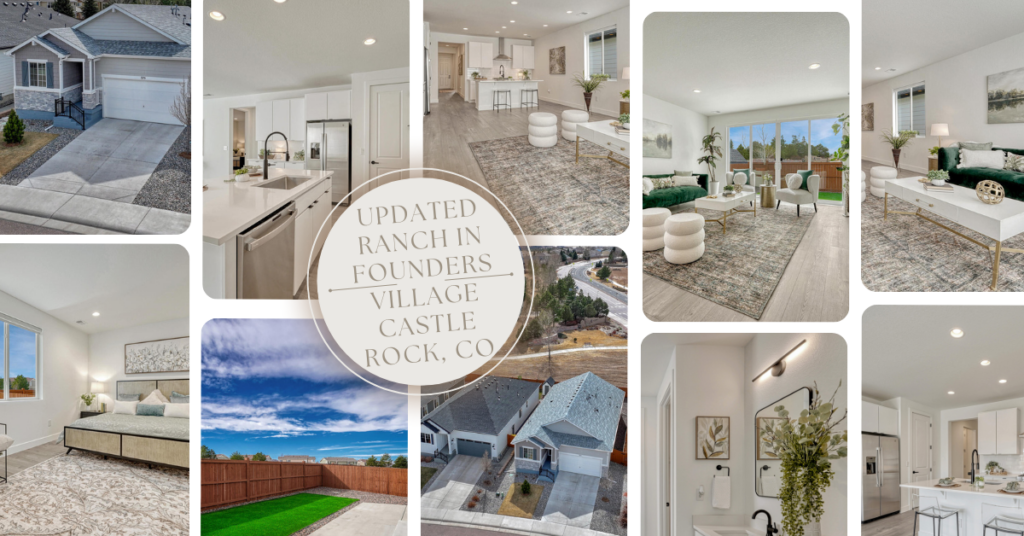 cover collage photo for blog on ranch floor plan home for sale in castle rock colorado